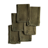 Set of six pure washed linen towels dyed persimmon