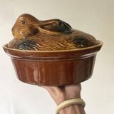 Ceramic rabbit, slip terrine