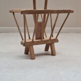 Brutalist art-popular magazine holder in solid wood