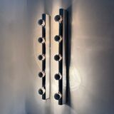 Set of 2 Targetti Sankey chrome wall lamps, 1970s