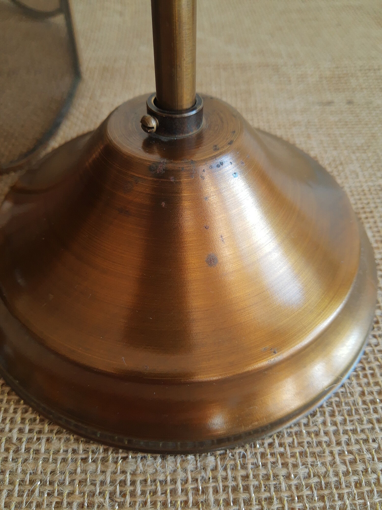 Brass suspension and smoked glass - vintage