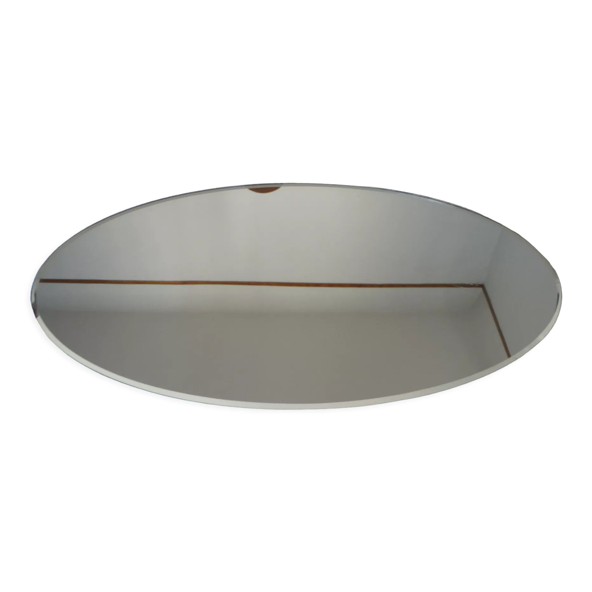 Beveled oval table mirror