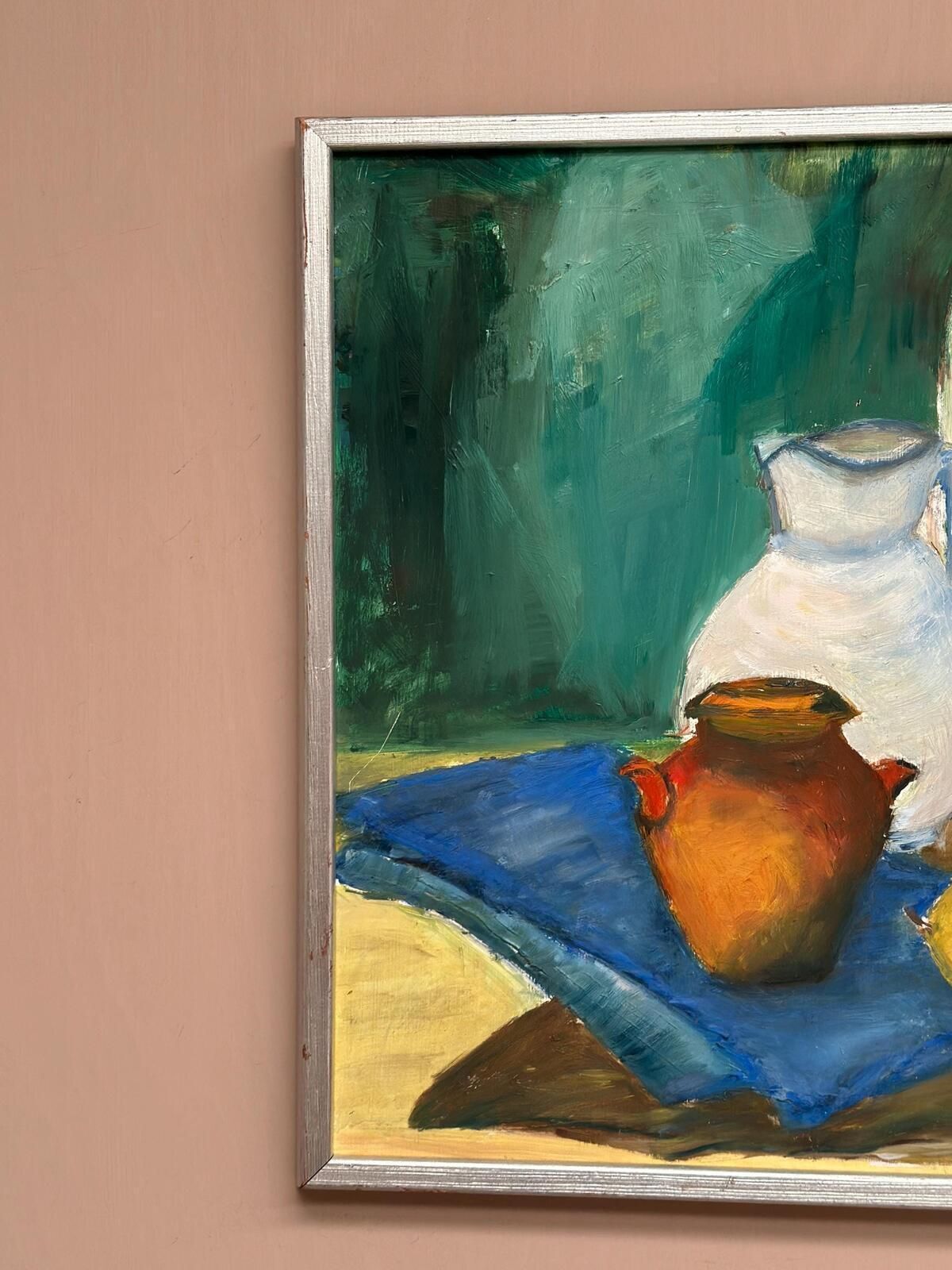 Original Swedish Oil On Panel – “Stilleben” By Helene Nilsson – Dated 1975 – Vintage & Framed – 48 × 40 Cm (18.9" × 15.7")