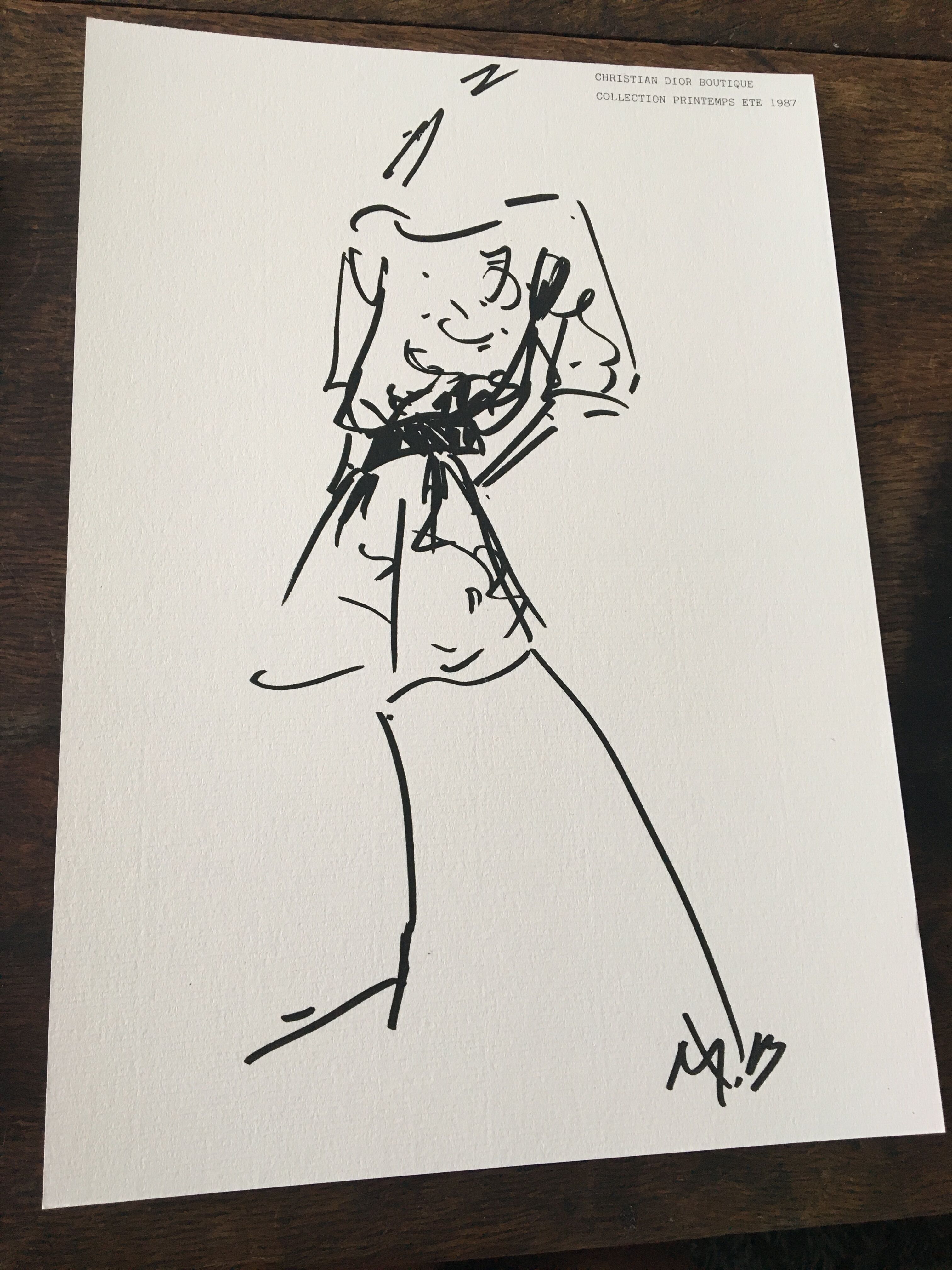 Christian Dior fashion illustration, spring summer collection 1987