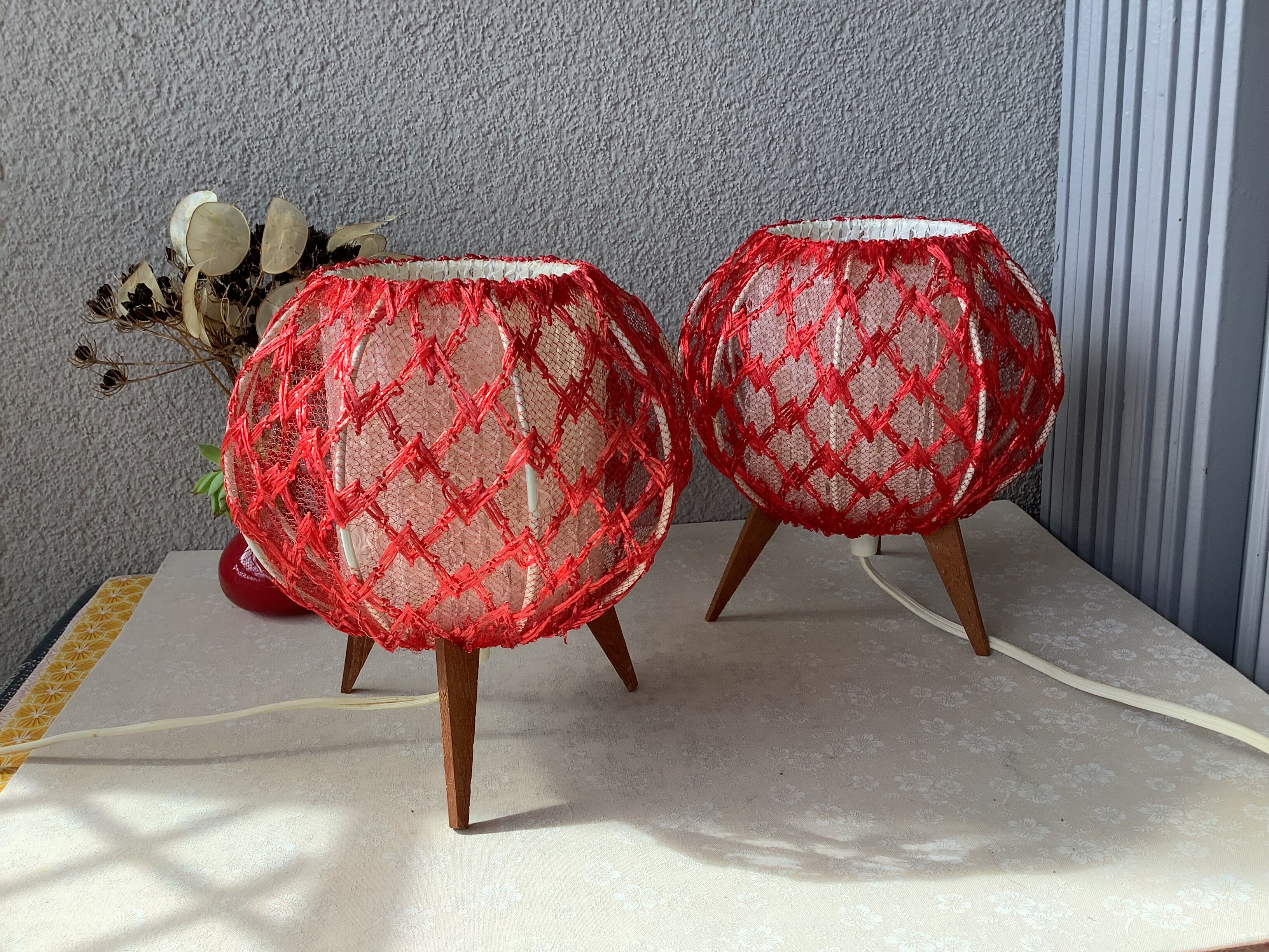 Bedside lamps compass feet fifties - rare