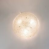 Round textured glass ceiling light J. T. Kalmar mid-century, Austria, 1960s