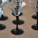 8 Vintage Black Stemmed Cocktail/Martini Glasses