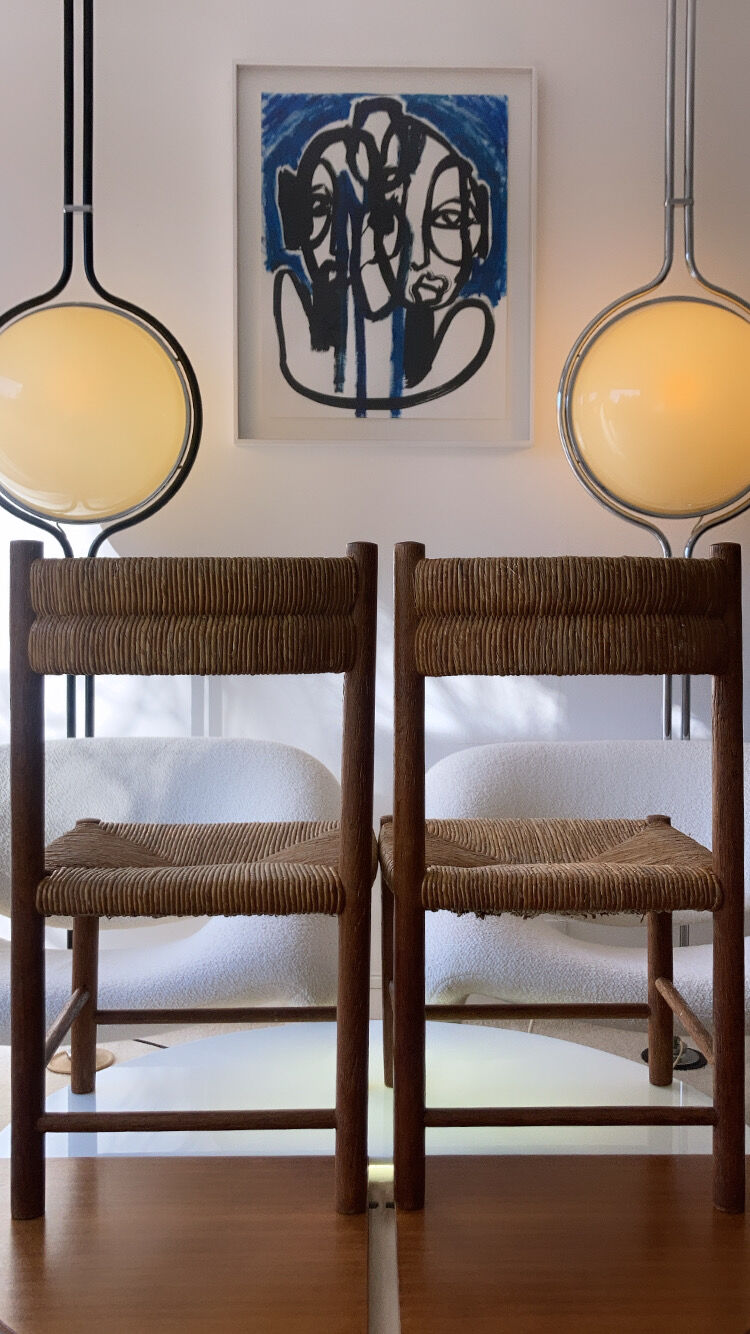 Pair chair child straw design 1950/1960