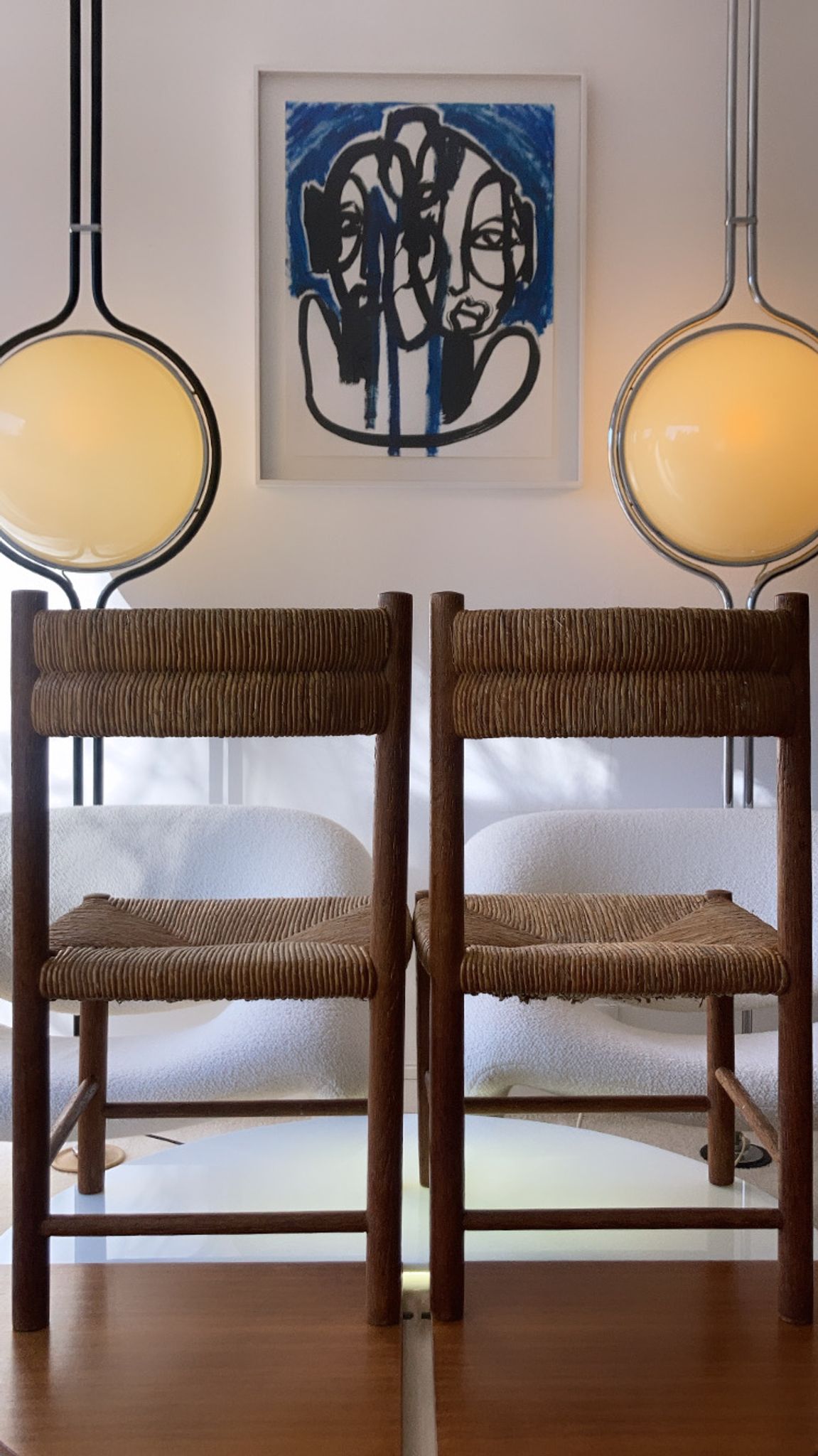 Pair chair child straw design 1950/1960