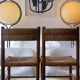 Paire chaise enfant paille design 1950/1960