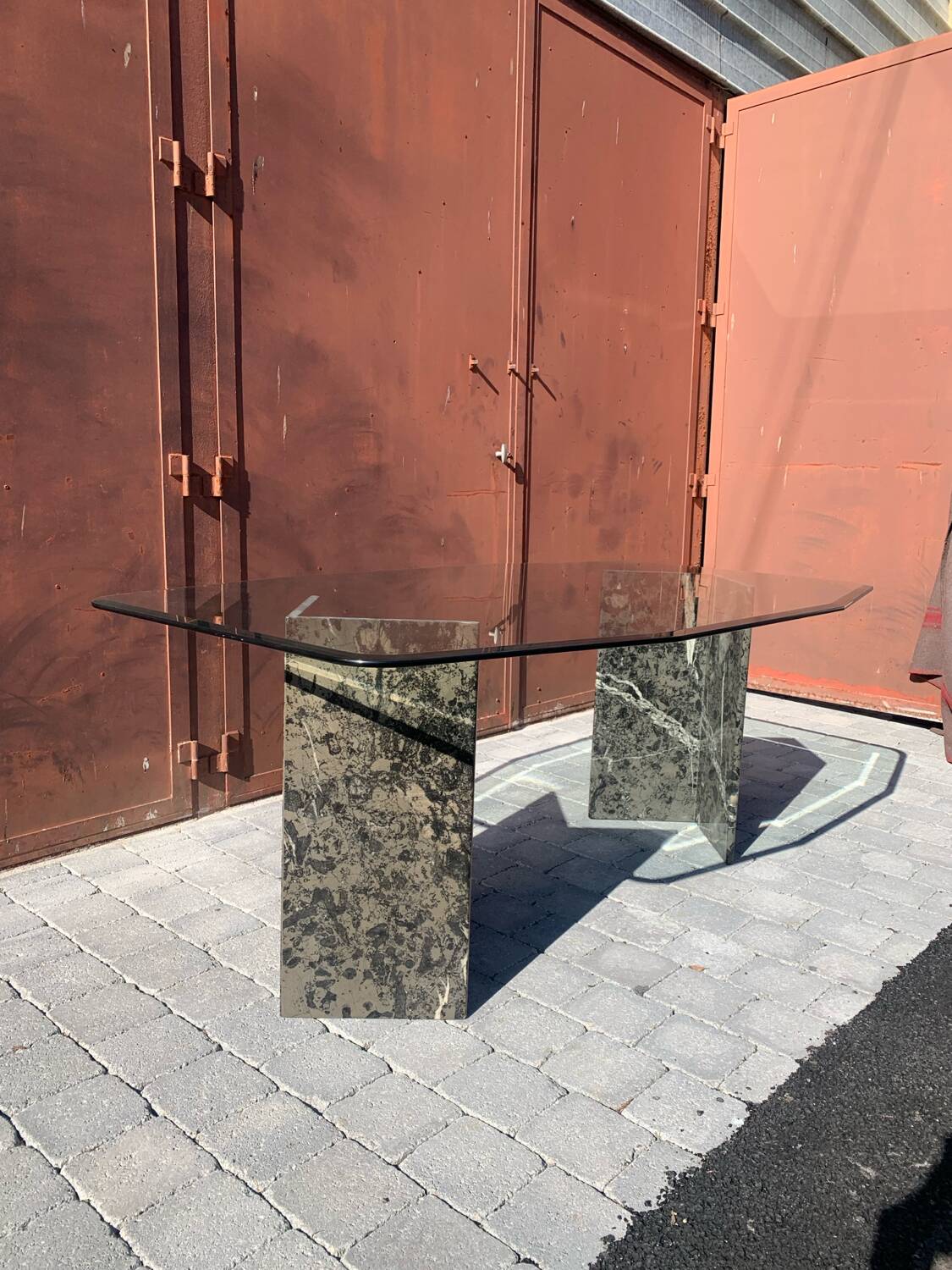Roche Bobois marble and glass designer dining table circa 1970