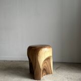 End of sofa, stool or monoxyl side table in solid suar