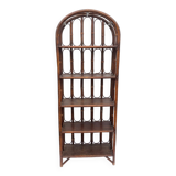 Vintage rattan bookcase shelf from the 70s