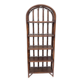 Vintage rattan bookcase shelf from the 70s