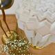 Vintage art deco globe table lamp in frosted glass