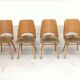 Set of 4 chairs model 514 by Radomir Hofman for Ton 1960
