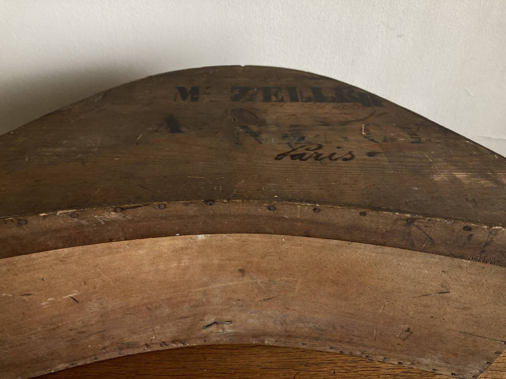 Neo-classical Empire box 1860 in curved wood shape XXL