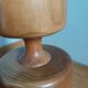 Turned wooden foot lamp from the 70s space age