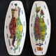 Two ceramic plates/ trays with game design, vintage, 50 60s