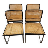 Set of 4 Marcel Breuer Cesca chairs made in Italy.