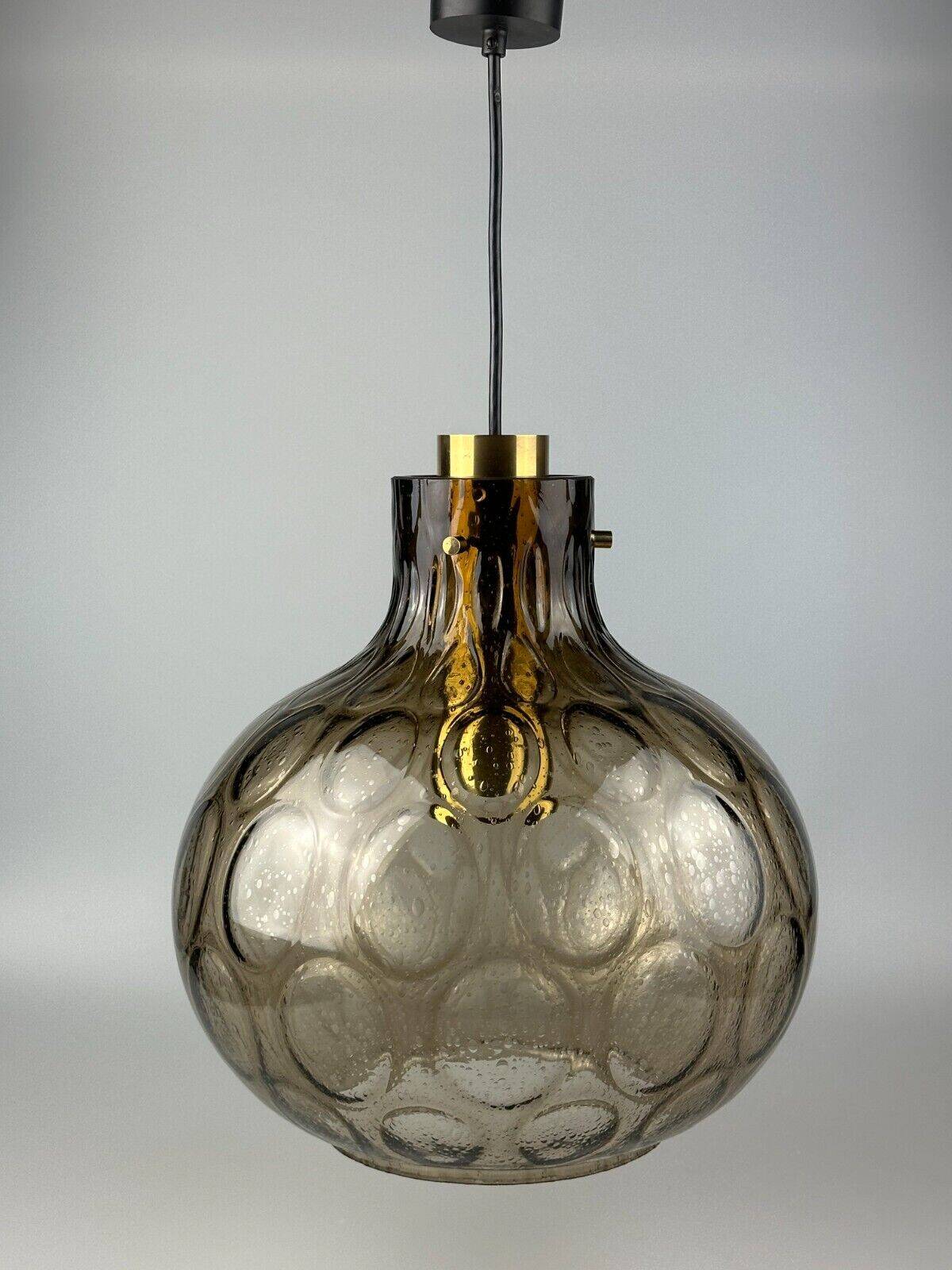 60s 70s ceiling lamp Glashütte Limburg Germany glass & brass Space Age