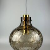 60s 70s ceiling lamp Glashütte Limburg Germany glass & brass Space Age
