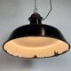 Industrial Black Enamel Factory Lamp with Cast Iron Top, 1950s