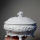 Vintage Baroque style white Italian earthenware candy dish