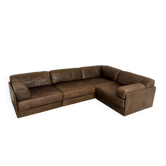 Modular corner sofa DS-76 in brown leather, designed by De Sede, 1980s.