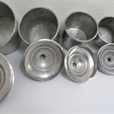 Aluminium metal spice pots 1940 series copper labels of 5
