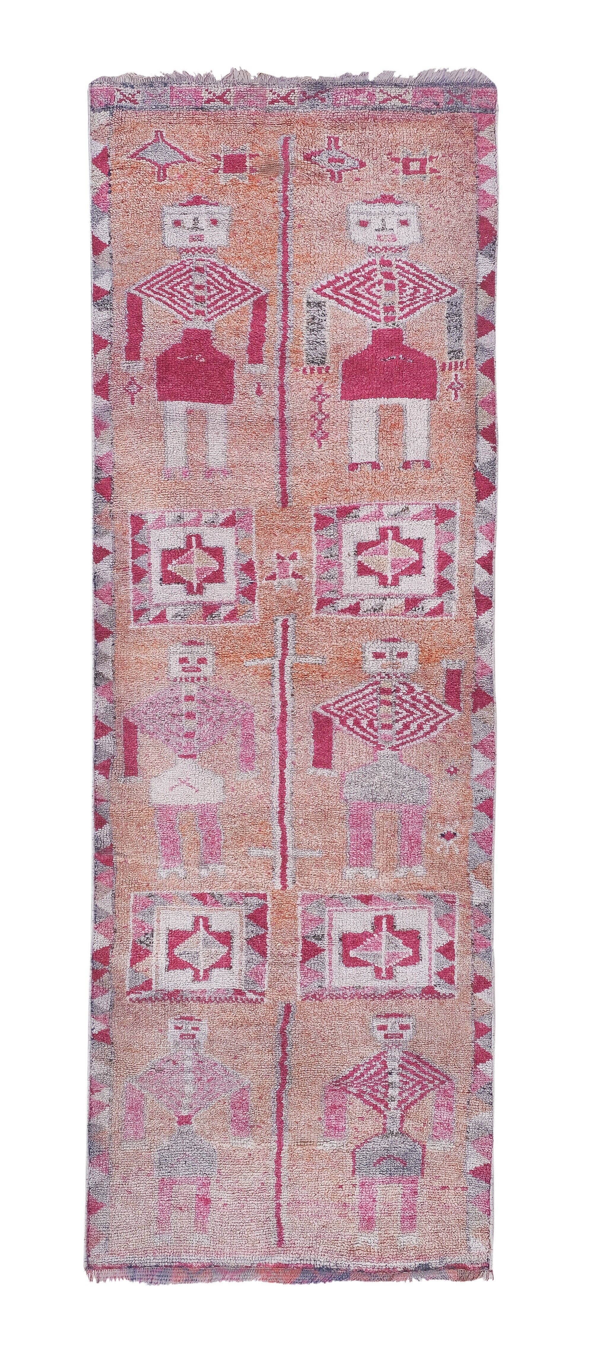 Vintage Turkish rug from Oushak, hand-woven100x284 cm