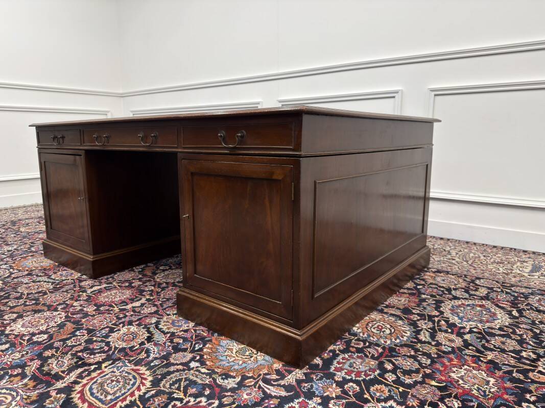 Large Antique English Desk Partnerdesk