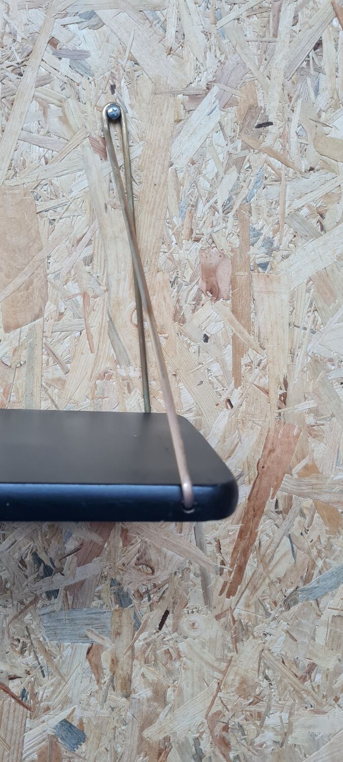 Scandinavian brass and teak shelf