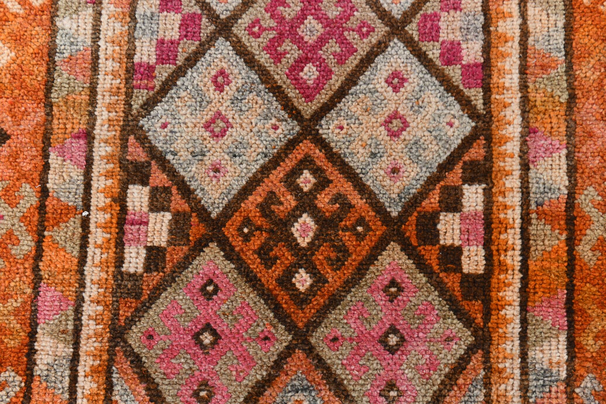3x13 Colorful Soft Color Turkish Runner Rug, 87x395Cm