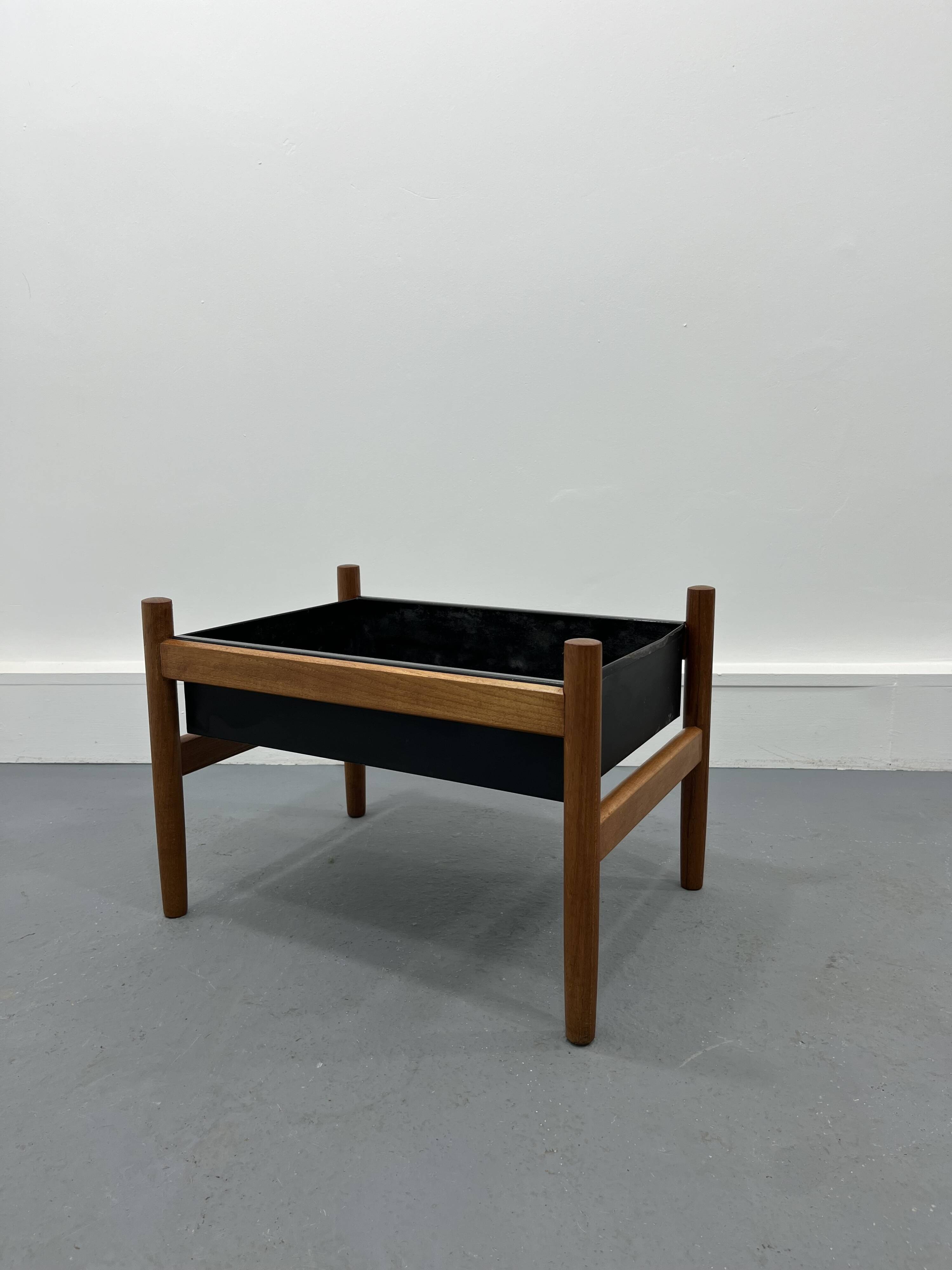 Vintage danishs modern modern teak, brass planter/ flower box/pot plant stand 1960s