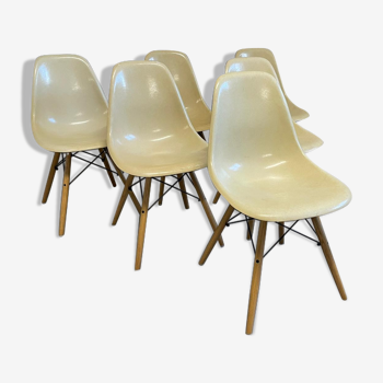 6 chaises DSW de Charles & Ray Eames pour Herman Miller 1965