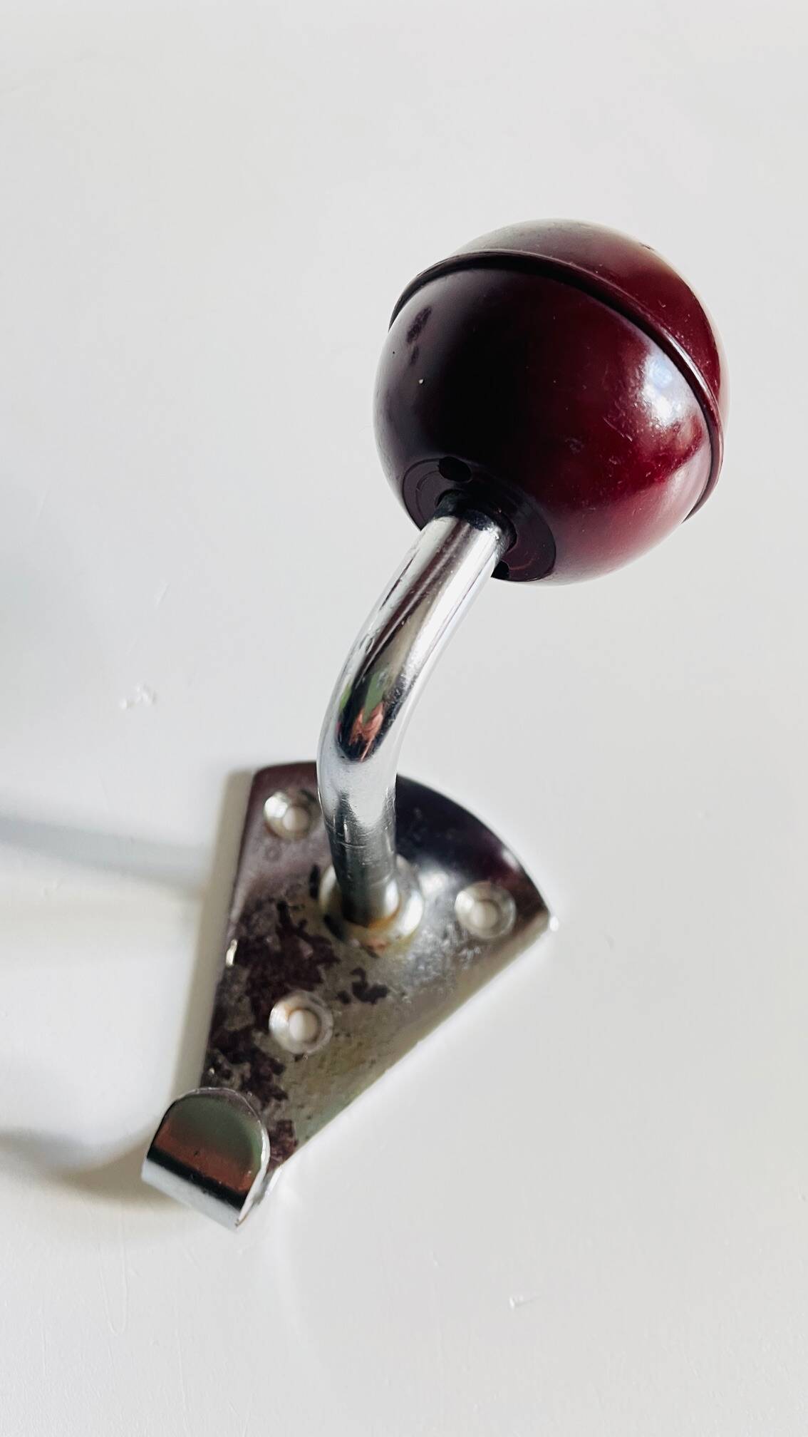 Chrome and bakelite coat hooks from the 70s