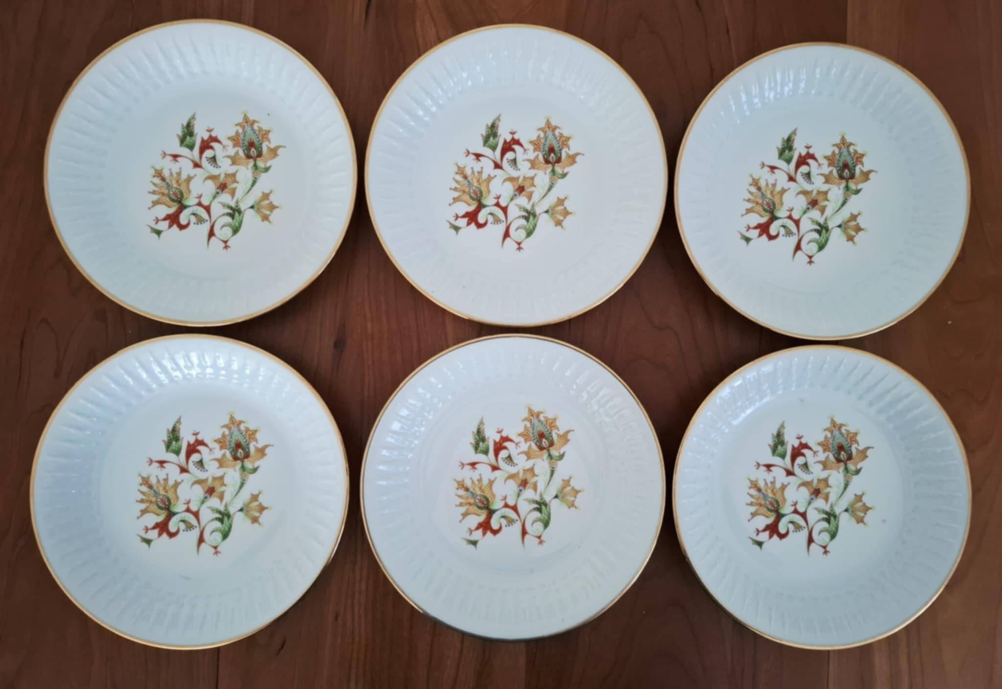 Porcelain soup plates from Chauvigny by Fernand Deshoulières