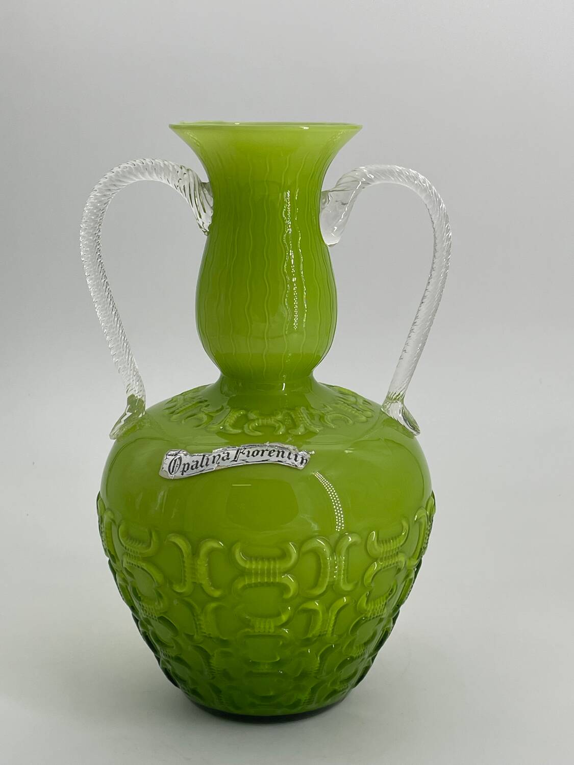 Vintage Opalina Fiorantina glass vase