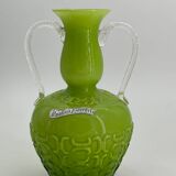 Vintage Opalina Fiorantina glass vase