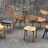 Series of 6 mismatched vintage chairs