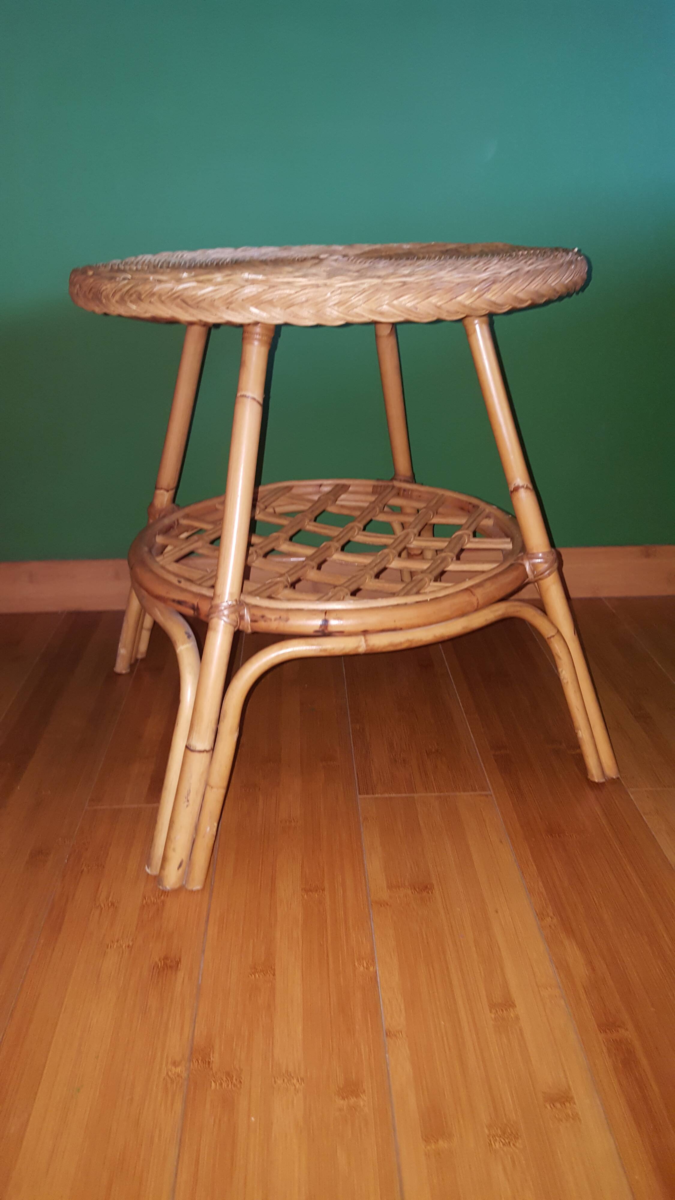 Vintage rattan table