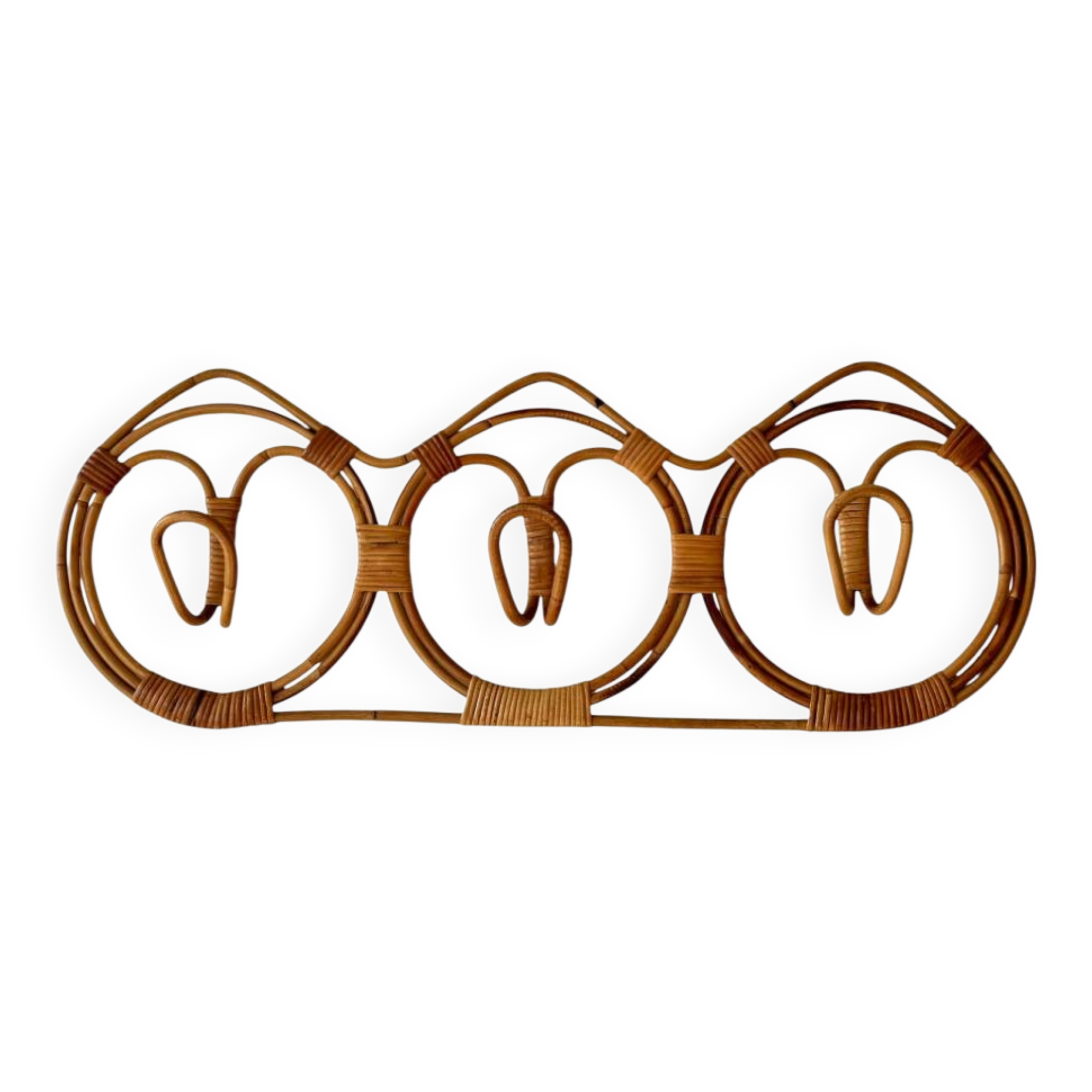 Wall-mounted rattan coat rack by Franco Albini, 1960