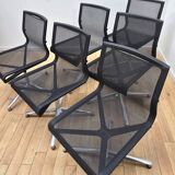 Set of 6 Stick Chair office chairs, ICF