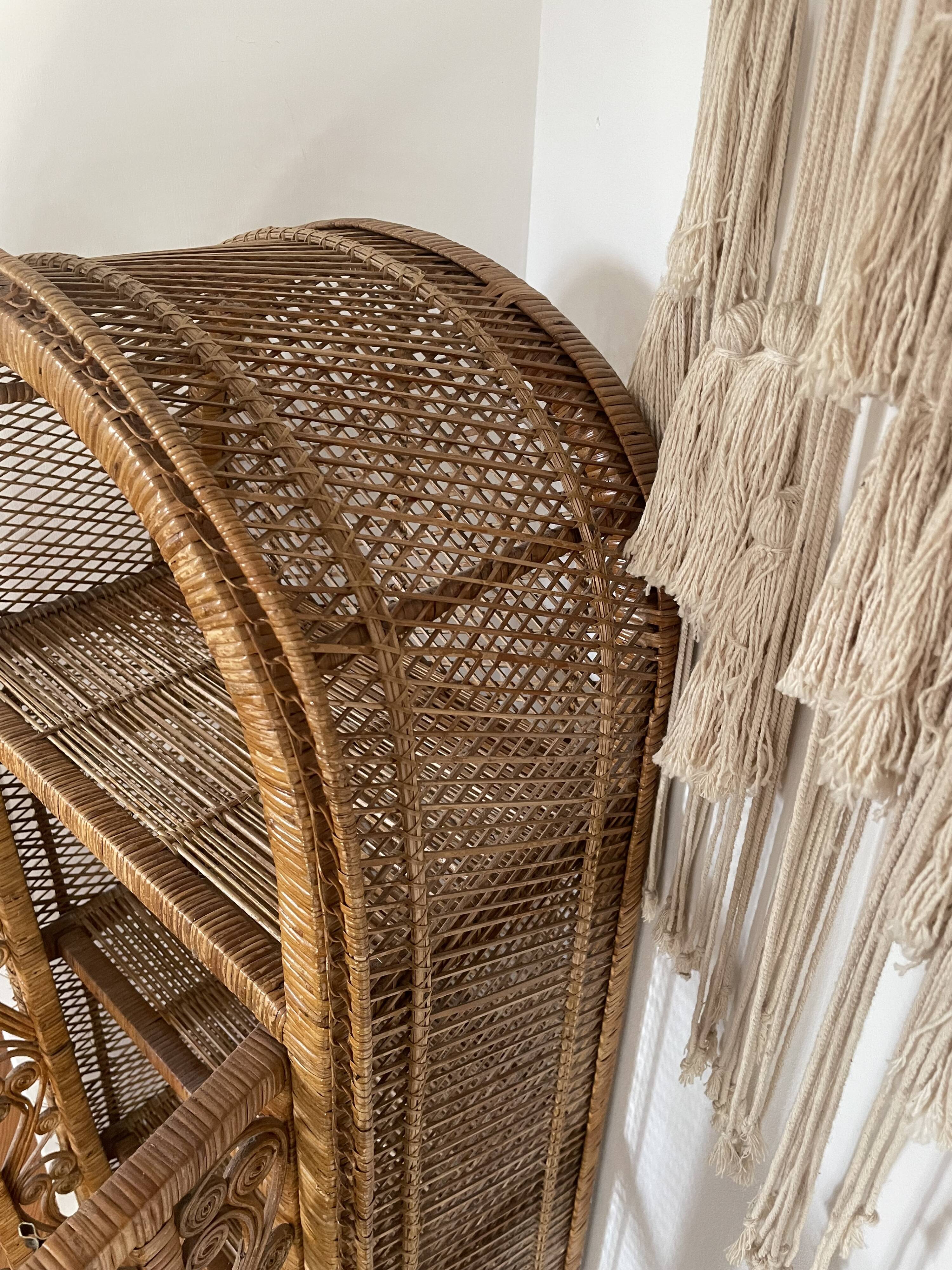 Peacock rattan bookshelf