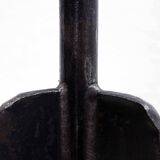 Large brutalist cast iron candle holder