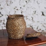 Vintage braided rope basket