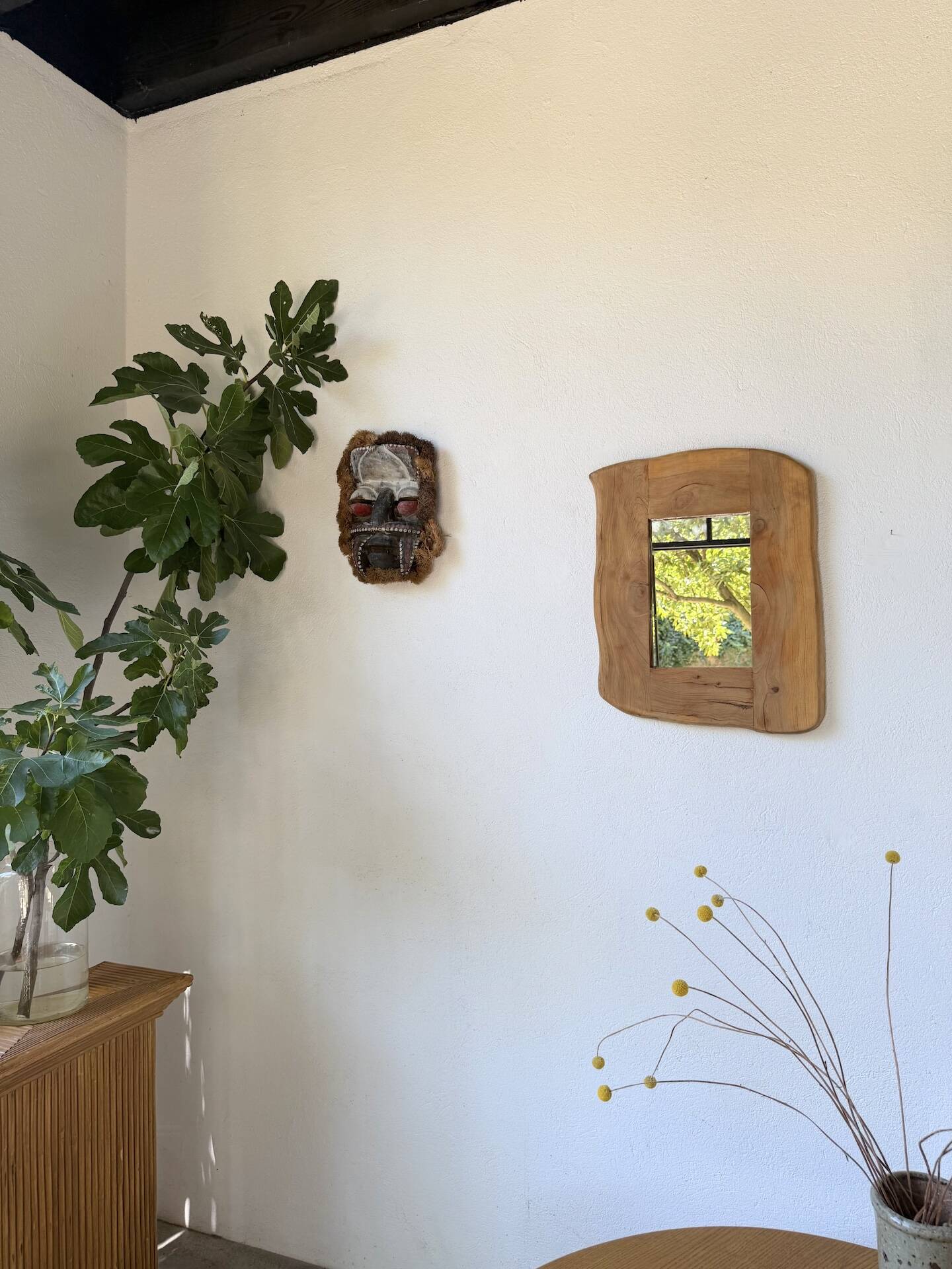 Brutalist organic mirror wood 1960s