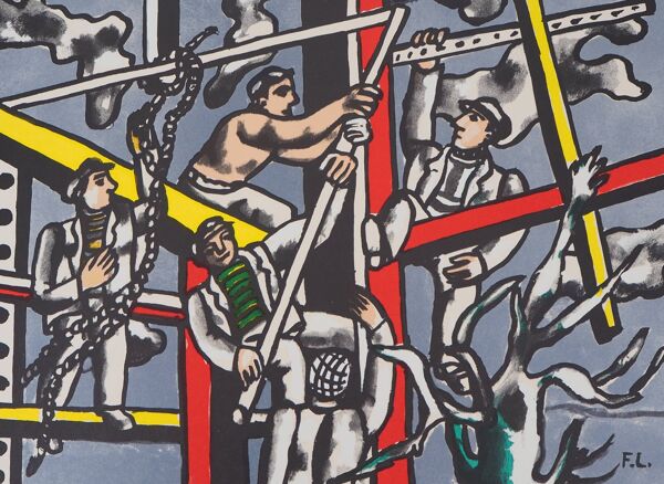 Fernand LEGER : Les constructeurs, Lithographie signée