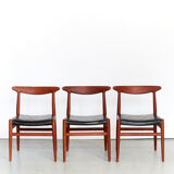 Hans J. Wegner Dining Chair W2 for CM Madsen I Set of Three